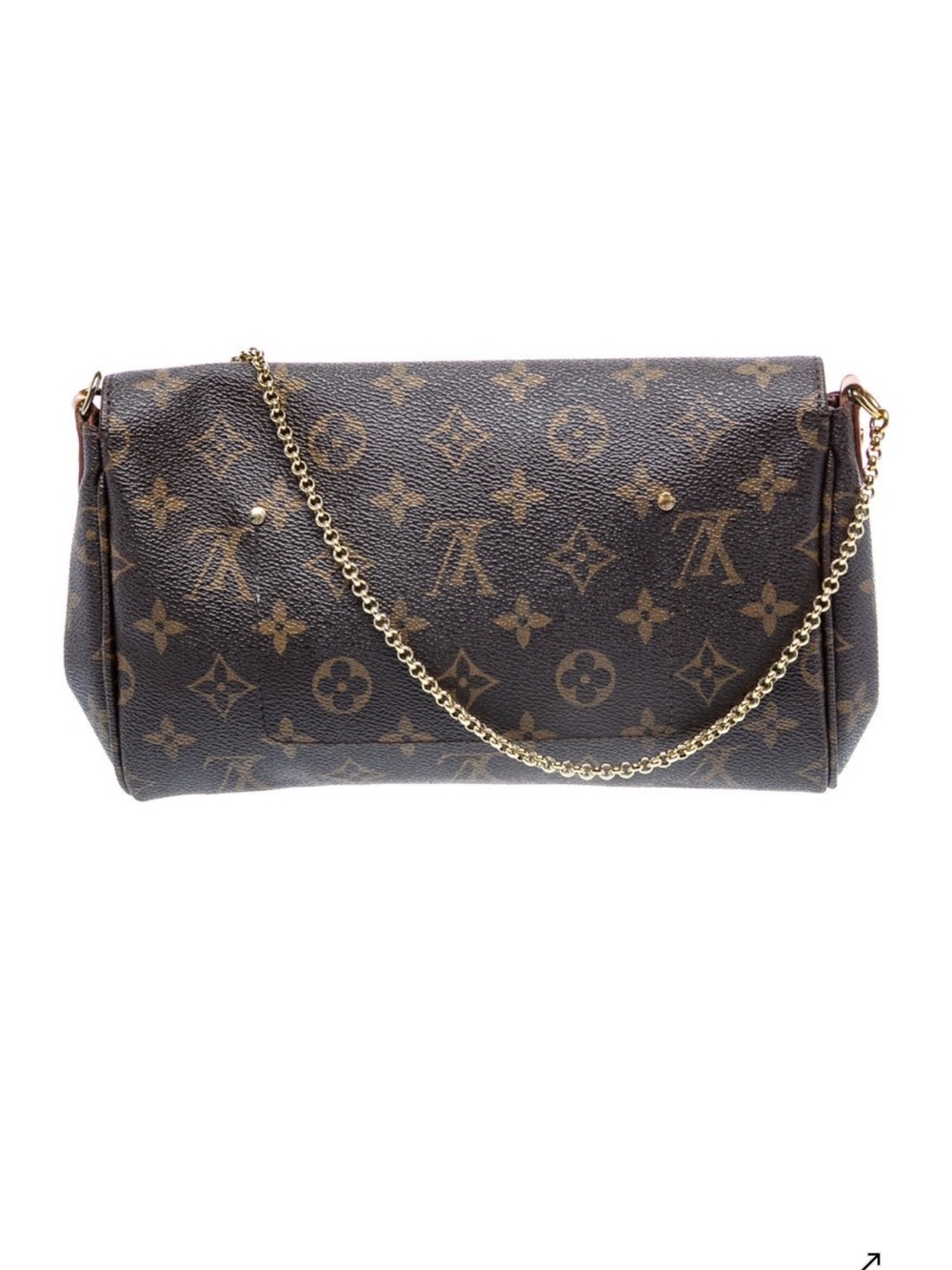 Louis Vuitton Monogram Canvas Chain Clutch in Brown and Gold - Picture 2 of 4